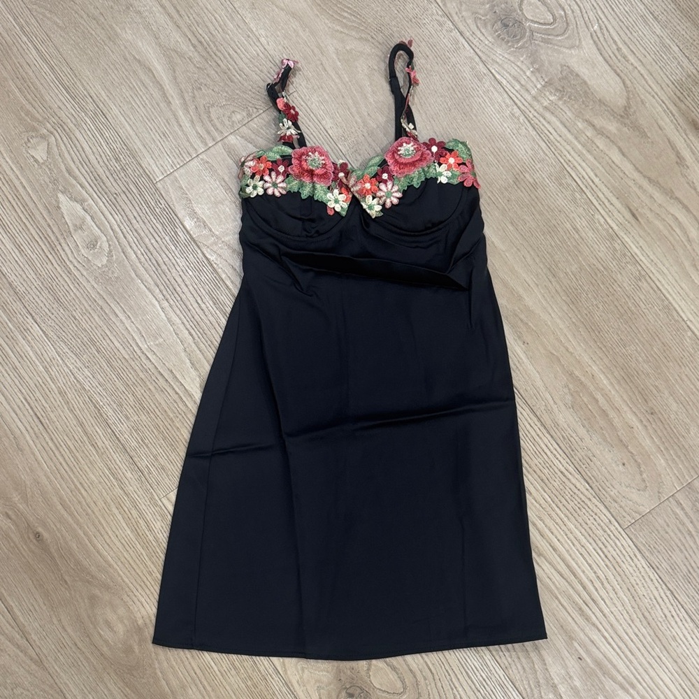 Princess Polly Black Floral Mini Dress
